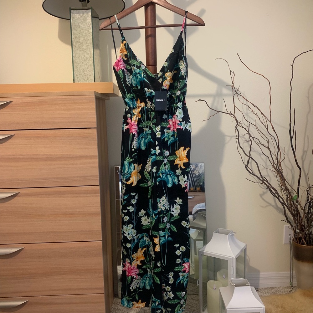 Floral jumpsuit ankle length size small